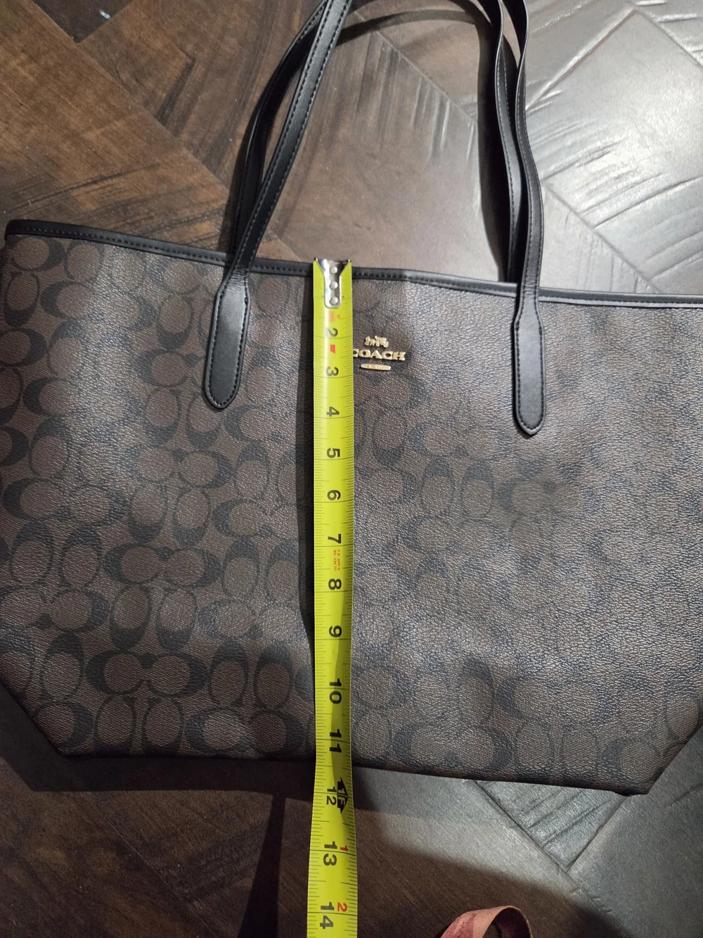 Coach Black Backpack Interior Patch Detail